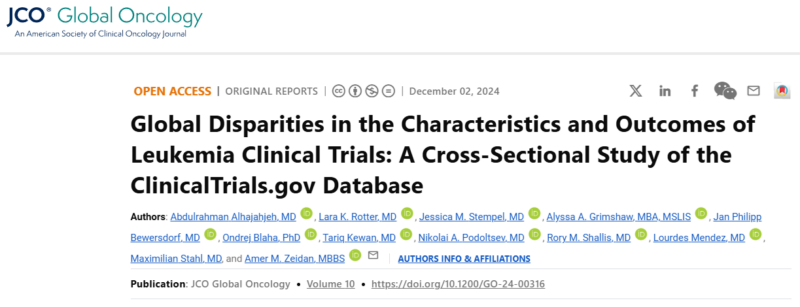 Amer Zeidan: Global Disparities in Characteristics and Outcomes of Leukemia Clinical Trials