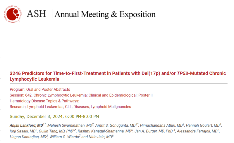 Nitin Jain: Unraveling Variability in TP53 Aberrant CLL