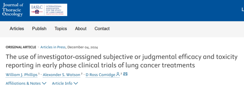 Improving Reporting Standards in Lung Cancer Trials