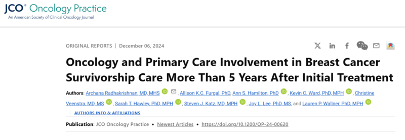 Oncology and Primary Care Involvement in Breast Cancer Survivorship Care