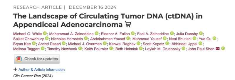 Nicholas Hornstein: CtDNA for Appendiceal Adenocarcinoma is not as robust as in Colorectal Cancer