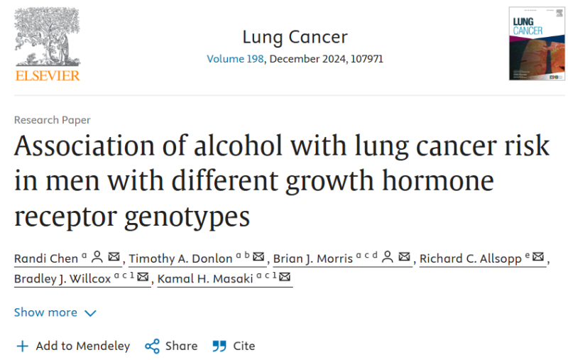 Iván R. González: Alcohol and lung cancer risk