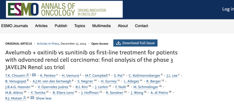 Elvina Almuradova: JAVELIN Renal 101 Phase 3 Trial Results by Toni Choueiri et al.