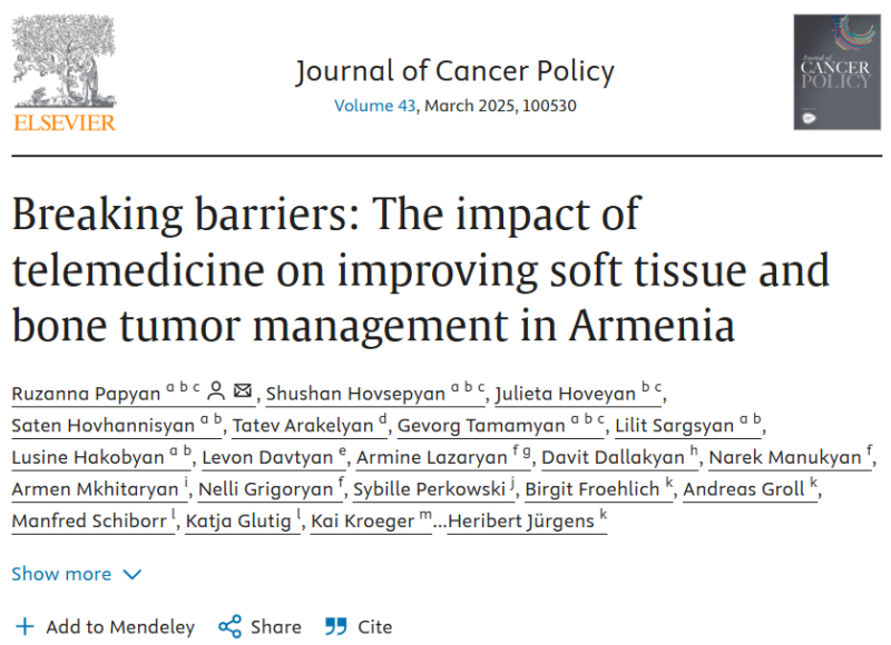 Ruzanna Papyan: The Impact of Telemedicine on Improving Soft Tissue and Bone Tumor Management in Armenia