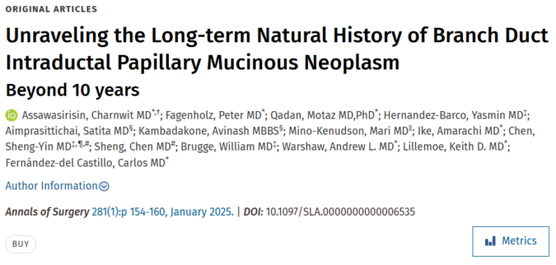 Long term natural history of Branch Duct Intraductal Papillary Mucinous Neoplasm beyond 10 years of follow-up