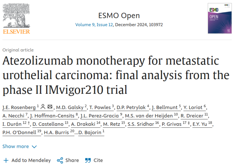 Petros Grivas: Excited to see long term follow up of our IMvigor210 trial