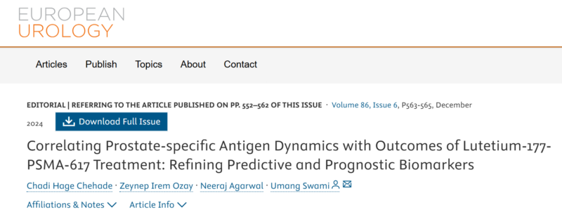 Correlating PSA Dynamics with Outcomes of Lutetium-177-PSMA-617 Treatment - European Urology