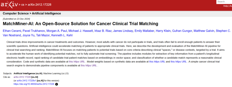 Ken Kehl: A new open-source approach to match patients with cancer to potential clinical trials