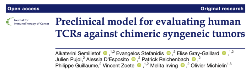 Preclinical model for evaluating human TCRs against chimeric syngeneic tumors by Aikaterini Semilietof et al. - JITC