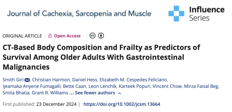 CT-Based Body Composition and Frailty as Predictors of Survival Among Older Adults With GI Malignancies