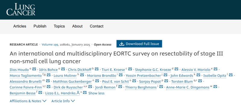 Ilias Houda: Our EORTC survey on resectability of stage III NSCLC