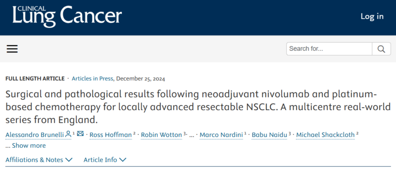 5 papers about Lung Cancer suggested by Stephen Liu