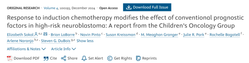 The first round of chemotherapy in high-risk neuroblastoma patients - St. Baldrick's Foundation