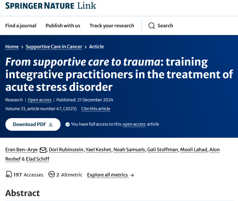 From supportive care to trauma - The Multinational Association of Supportive Care in Cancer