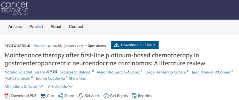 Udhayvir Grewal's review on maintenance strategies in GEP-NECs after platinum based chemotherapy