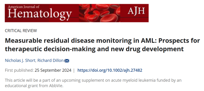 Nicholas Short: Measurable residual disease monitoring in AML