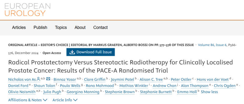 Radical Prostatectomy Versus Stereotactic Radiotherapy for Clinically Localised Prostate Cancer