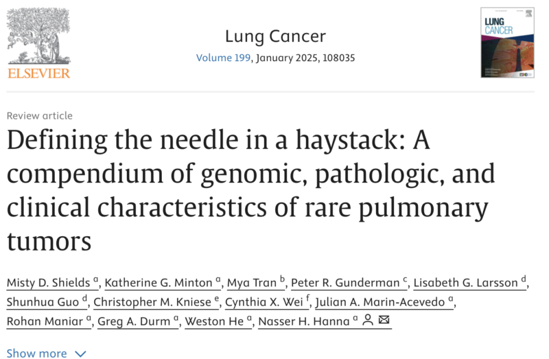 Misty Dawn Shields: Rare lung cancers have a paucity of info and they aren’t in first place