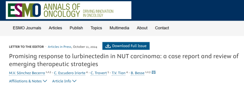 Promising response to lurbinectedin in NUT carcinoma by M.V. Sánchez Becerra et al. - Vivek Subbiah