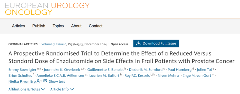 Reduced Versus Standard Dose of Enzalutamide on Side Effects in Frail Patients with Prostate Cancer