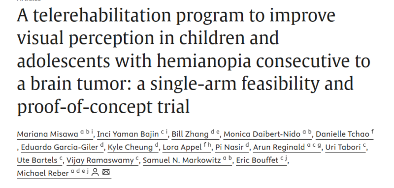 Eric Bouffet: New hope for children and adults with hemianopia