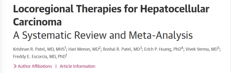 Systematic Review and Meta-Analysis of Locoregional Therapies for HCC summarized by Arndt Vogel