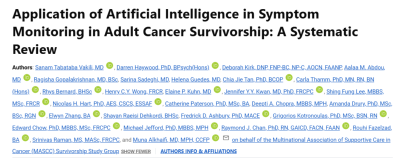 Shing Fung Lee: The growing role of AI in symptom monitoring for adult cancer survivors