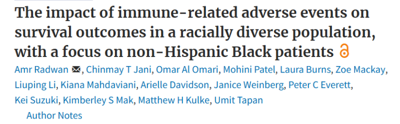 Chinmay Jani: The impact of irAEs on survival outcomes in a racially diverse cohort of NSCLC