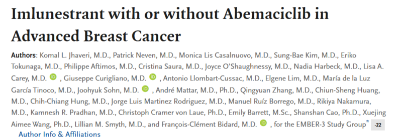 Imlunestrant with or without Abemaciclib in Advanced Breast Cancer