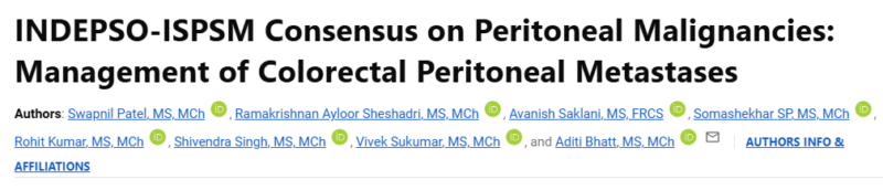 The INDEPSO ISPSM Consensus on Management of Colorectal Peritoneal Metastases