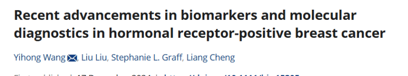 Liang Cheng: Advancements in biomarkers and molecular diagnostics in HR+ Breast Cancer