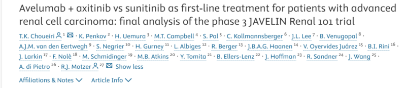 Toni Choueiri: The Final Analysis of the JAVELIN Renal 101 trial