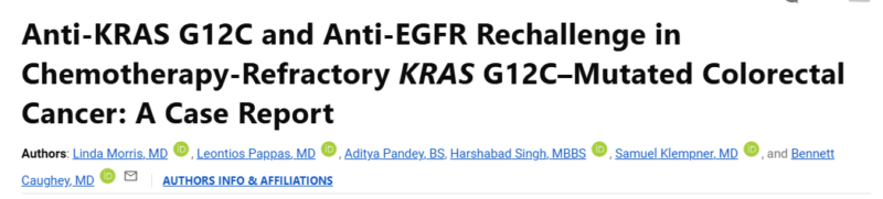 Sam Klempner: Proof of principle in KRAS G12C mutation in colorectal cancer