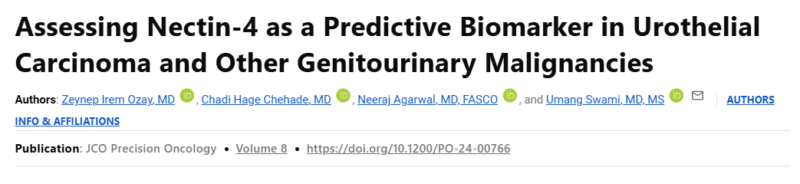 The role of Nectin-4 as a predictive biomarker across genitourinary malignancies