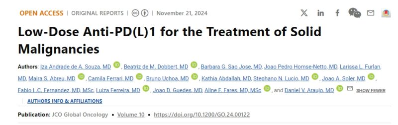 Daniel Vilarim Araujo: Low-Dose Anti-PD(L)1 for the Treatment of Solid Malignancies