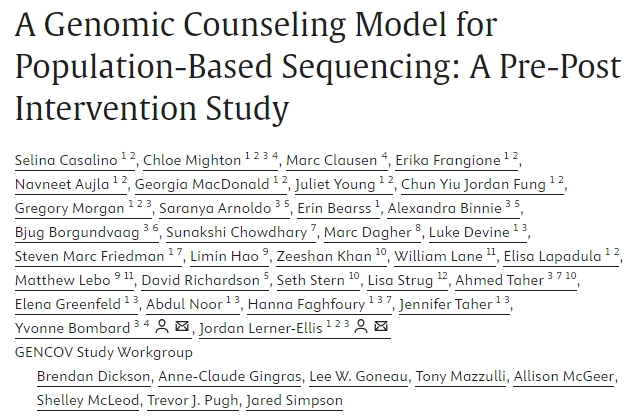 Real world evidence of Genetics Adviser's role in population genomic screening