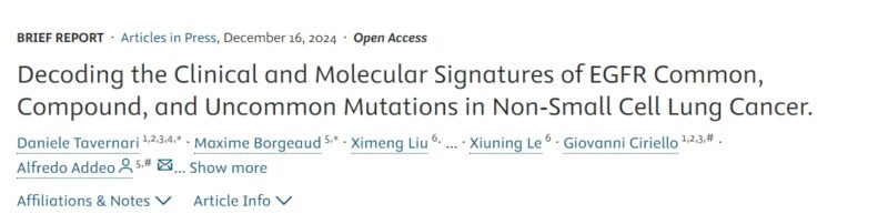 Incidence and outcomes of molecular subtypes of EGFR+ NSCLC