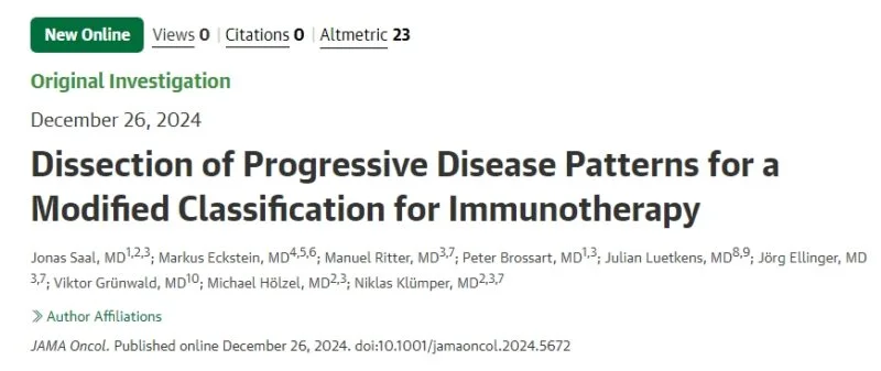 Niklas Klümper: Dissection of Progressive Disease Patterns for a Modified Classification for Immunotherapy