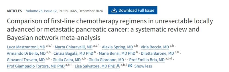 Comparison of 1st chemotherapy in unresectable locally advanced or metastatic PDAC