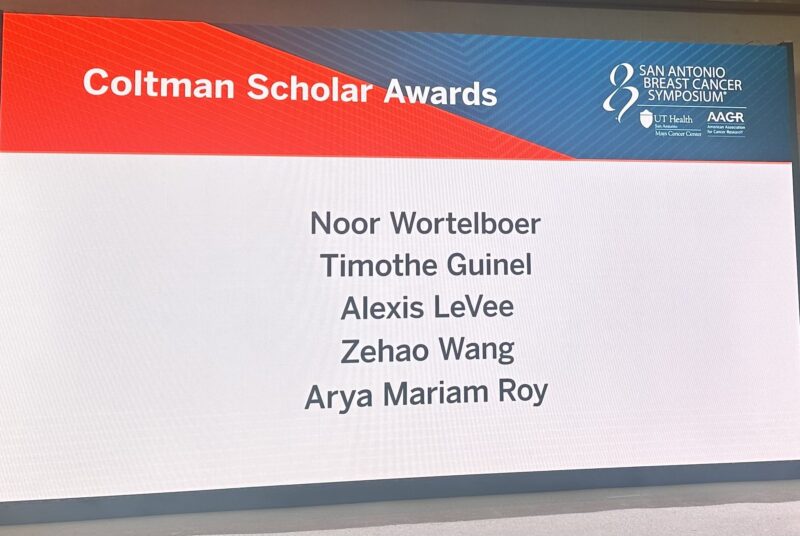 Arya Roy: Kicking off SABCS24 on a high note with the Coltman Scholar Award Notification