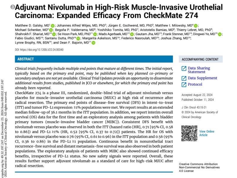 Amol Akhade: Adjuvant nivolumab in Muscle-Invasive Urothelial Carcinoma