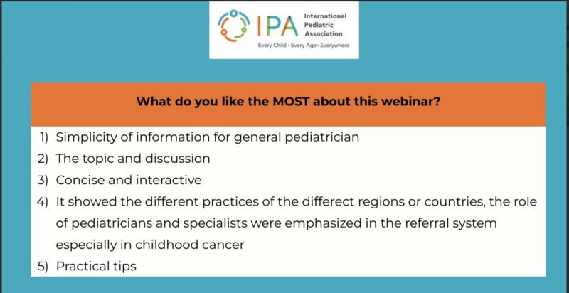 Nita Radhakrishnan: International Pediatric Association Webinar at London Global Cancer Week 2024