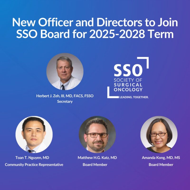 New Officer and Directors to Join Society of Surgical Oncology Board on 2025-2028 Term