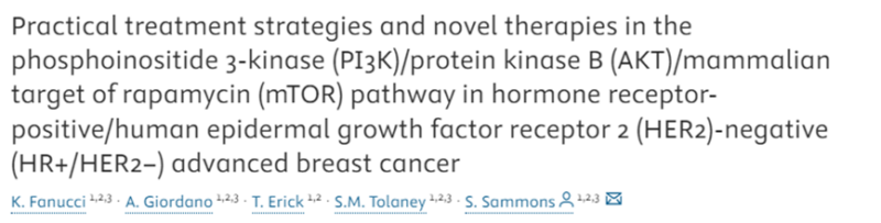 Practical treatment strategies and novel therapies for HR positive/HER2 negative advanced breast cancer