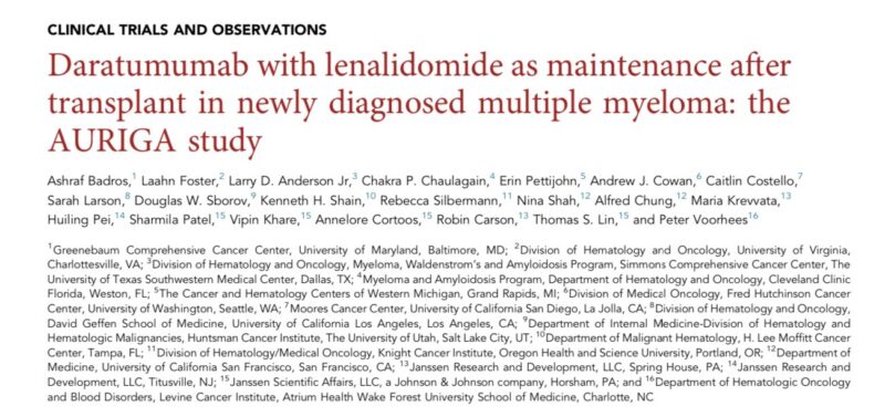 Al-Ola Abdallah discusses the AURIGA Study on multiple myeloma