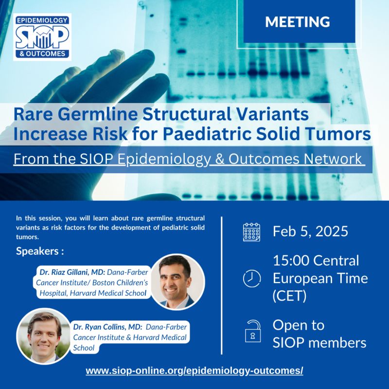 Rare Germline Variants and Pediatric Solid Tumor Risk: Join the SIOP Webinar