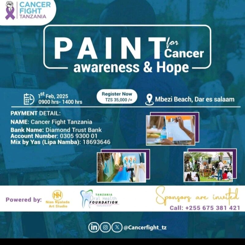 Theresia Christian: Paint for cancer awareness event by the Cancer Fight Tanzania