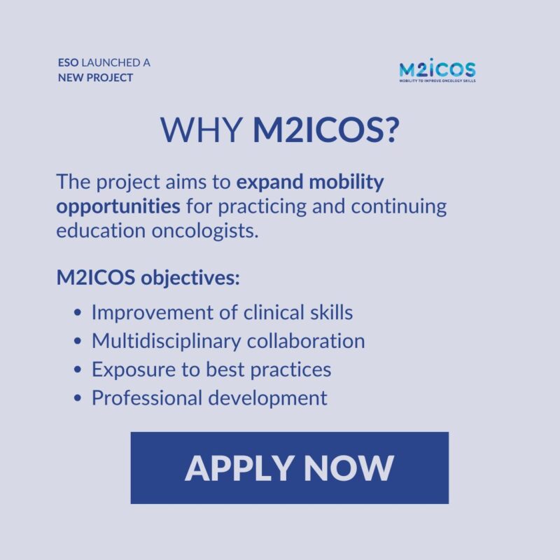 Applications are still open for the M2ICOS project - European School of Oncology