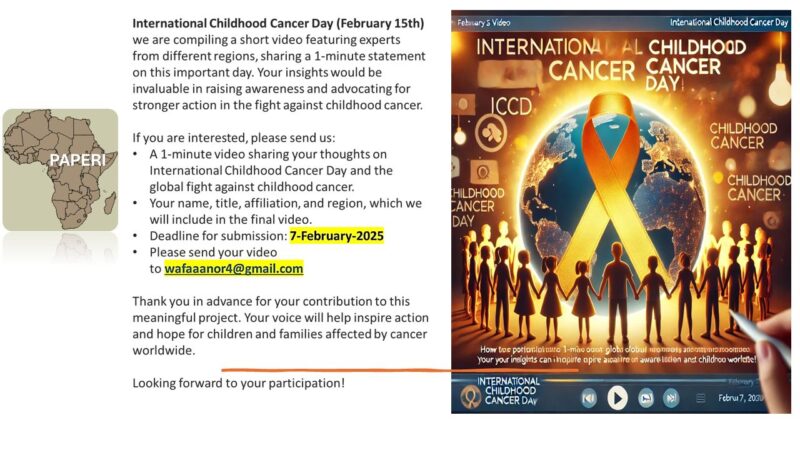 Wafaa Rashed: Join us in raising awareness for International Childhood Cancer Day