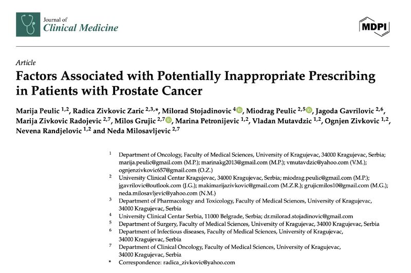 Miloš Grujić: Highlighting the dangers of inappropriate prescribing in prostate cancer patients